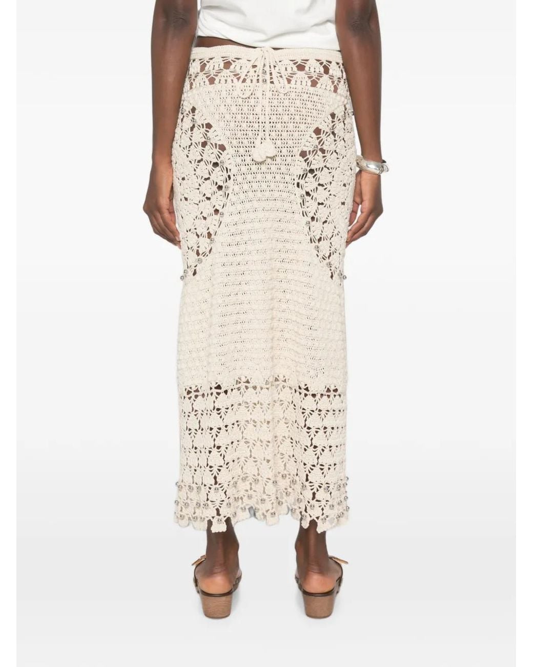 Rabanne Natural Handmade Midi Skirt