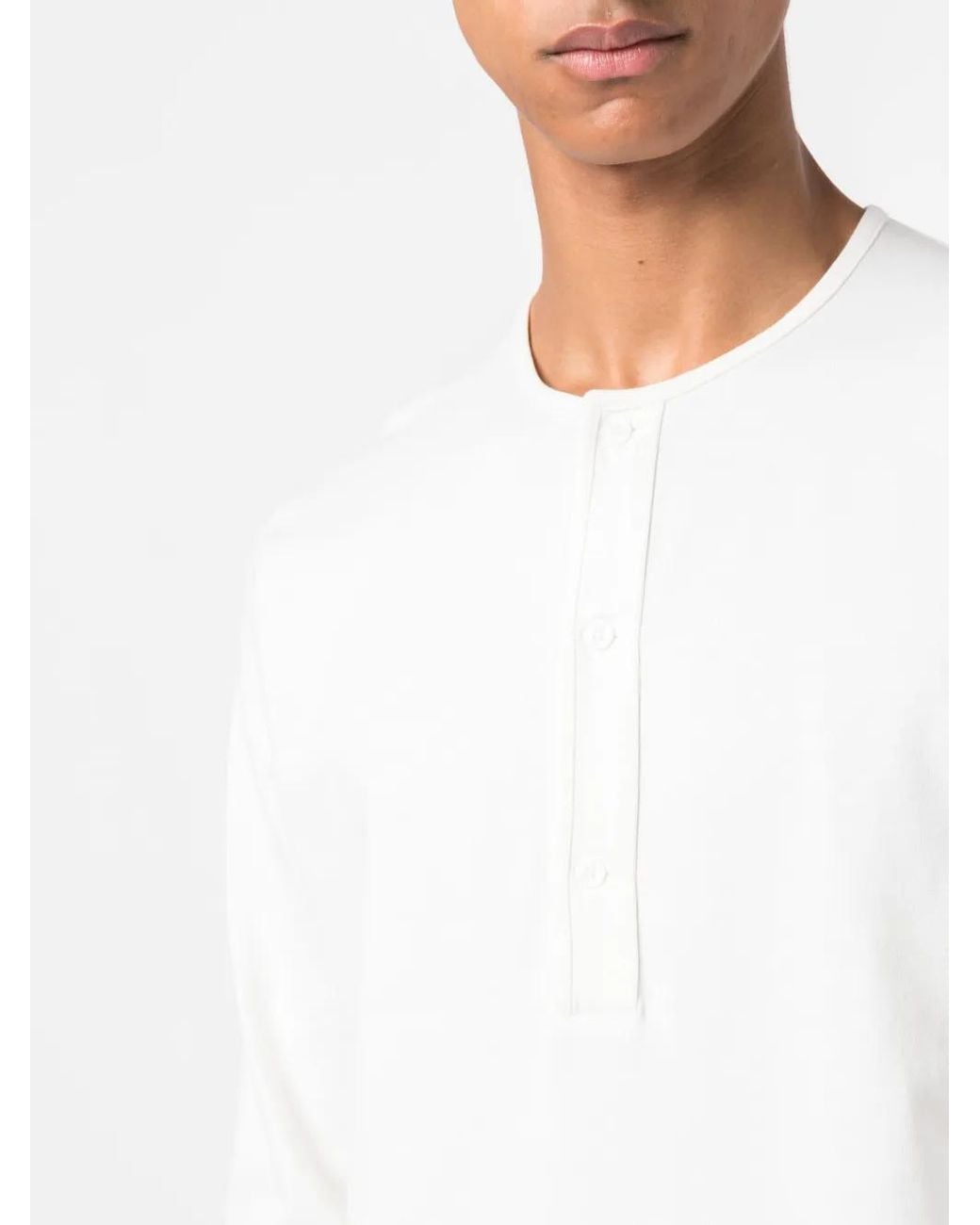 Fursac White Button-Up Cotton Sweatshirt for men