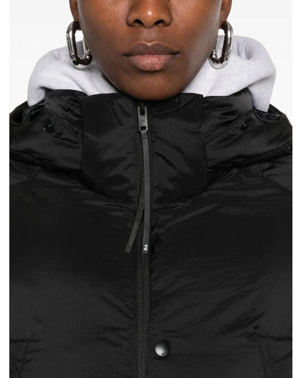 Y-3 Black Hooded Puffer Jacket