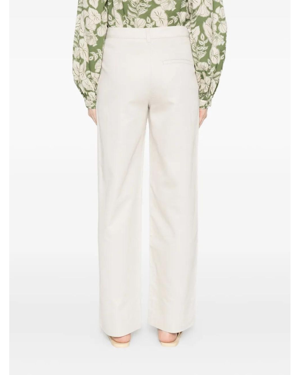 Marc O' Polo White Buttoned Pocket Trousers