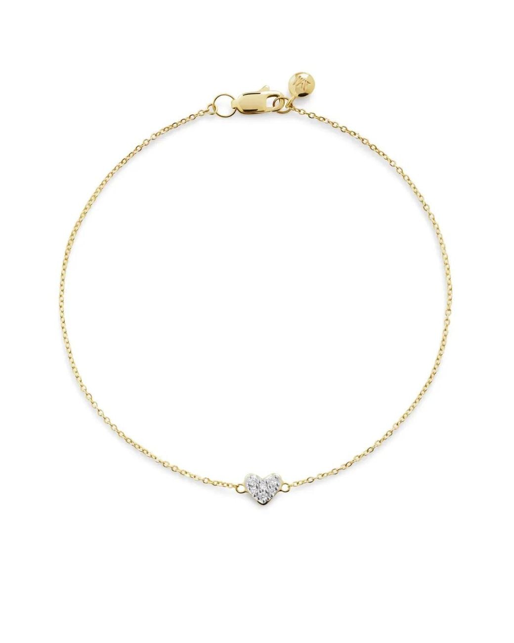 Monica Vinader White Mini Heart Diamond Bracelet