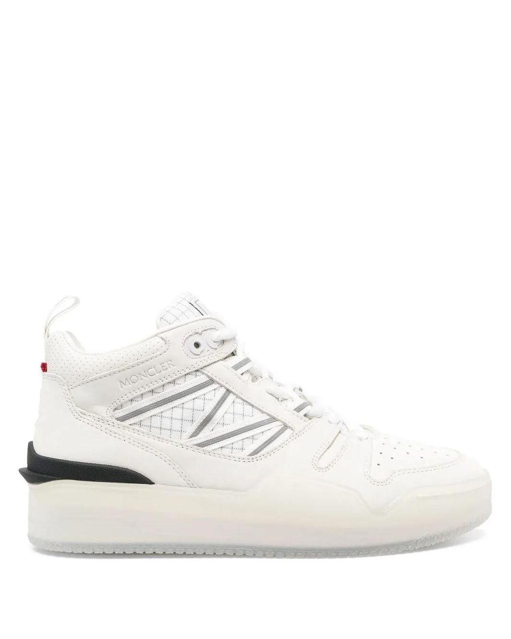 Moncler White Pivot High-Top Lace Sneakers, Brand Size 38 (Us