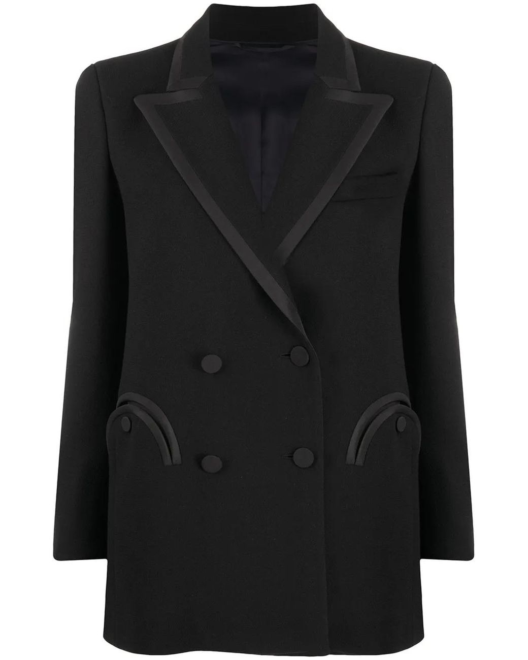 Blazé Milano Black Double-Breasted Silk Blazer