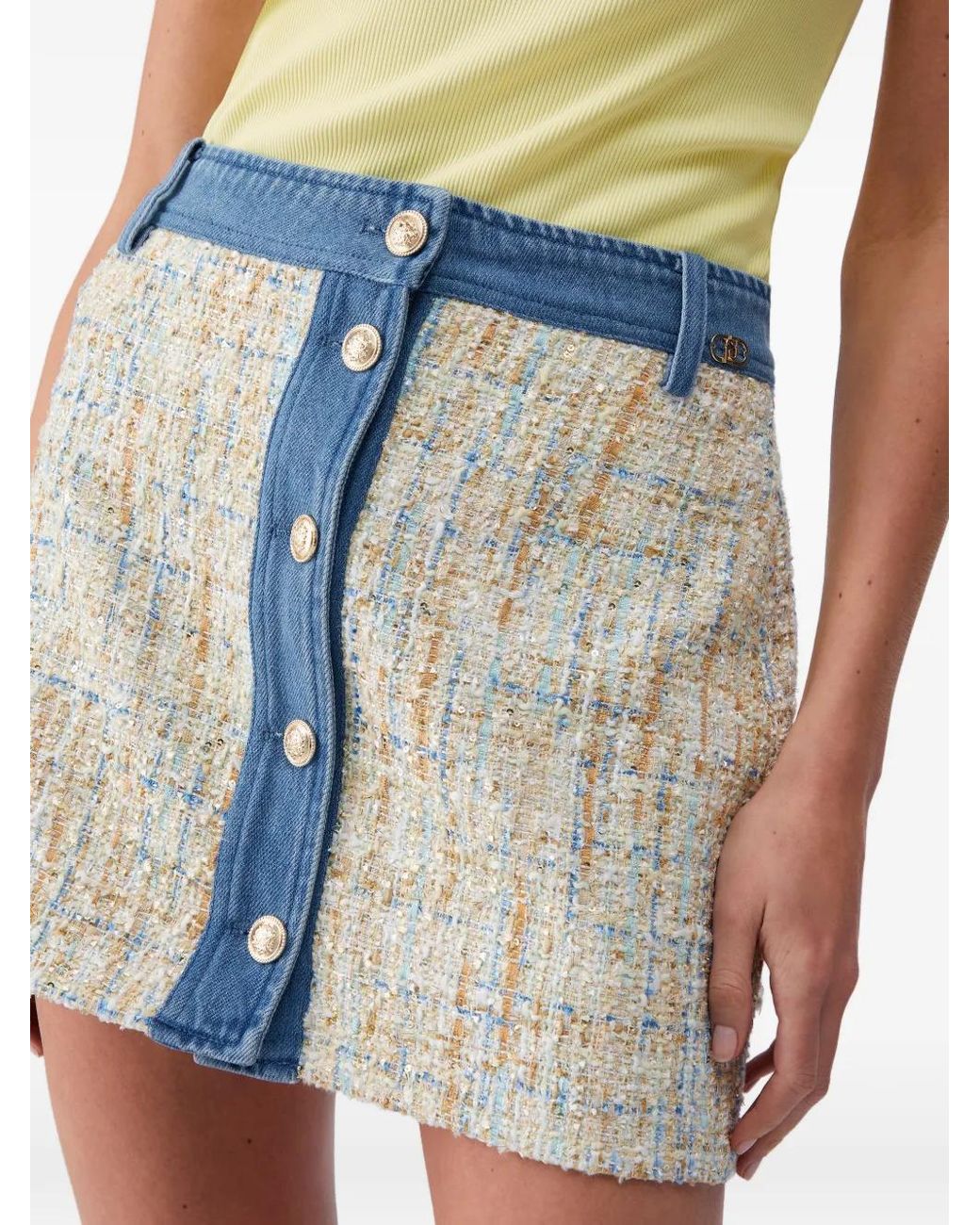 Liu Jo Blue Button-Up Mini Skirt