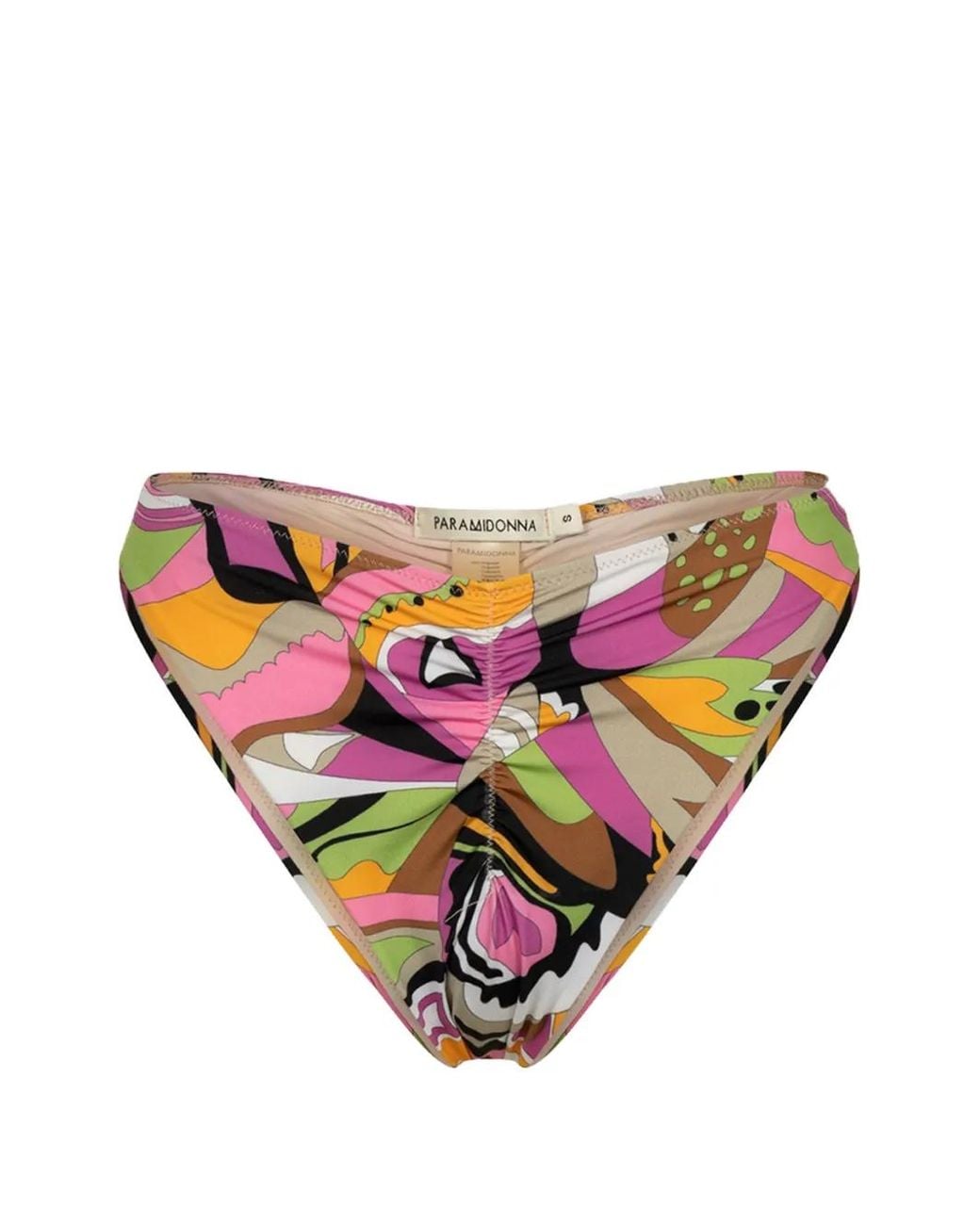 Paramidonna Pink Daisy Abstract-Print Bikini Bottoms