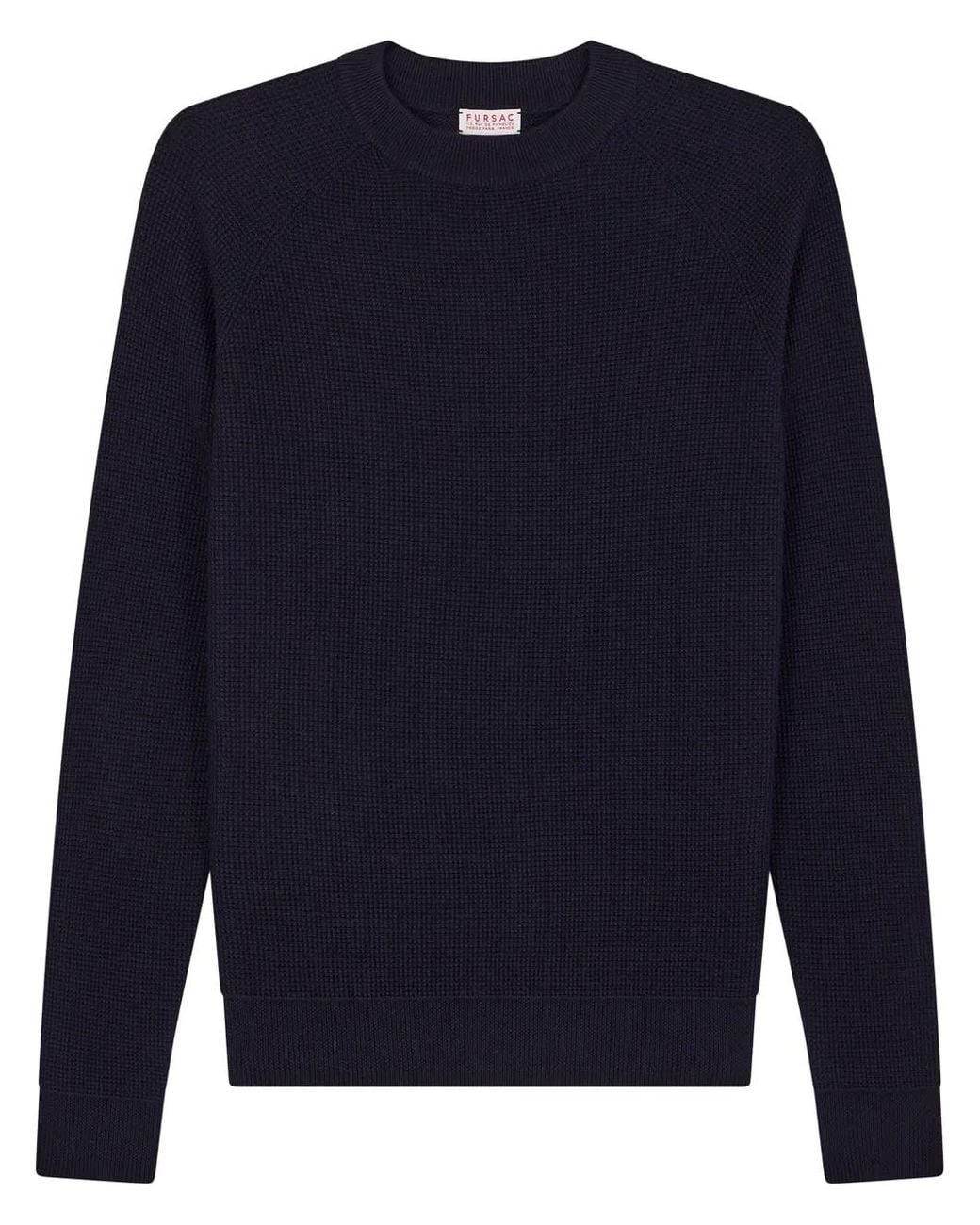 Fursac Blue Waffle-Knit Wool Jumper for men