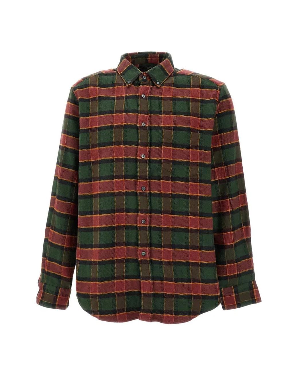Portuguese Flannel Green Argila Check-Pattern Shirt for men