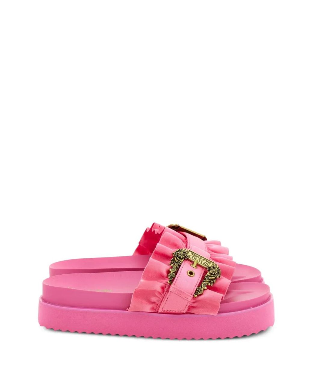 Versace Jeans Couture Pink Sandales À Détails De Boucles