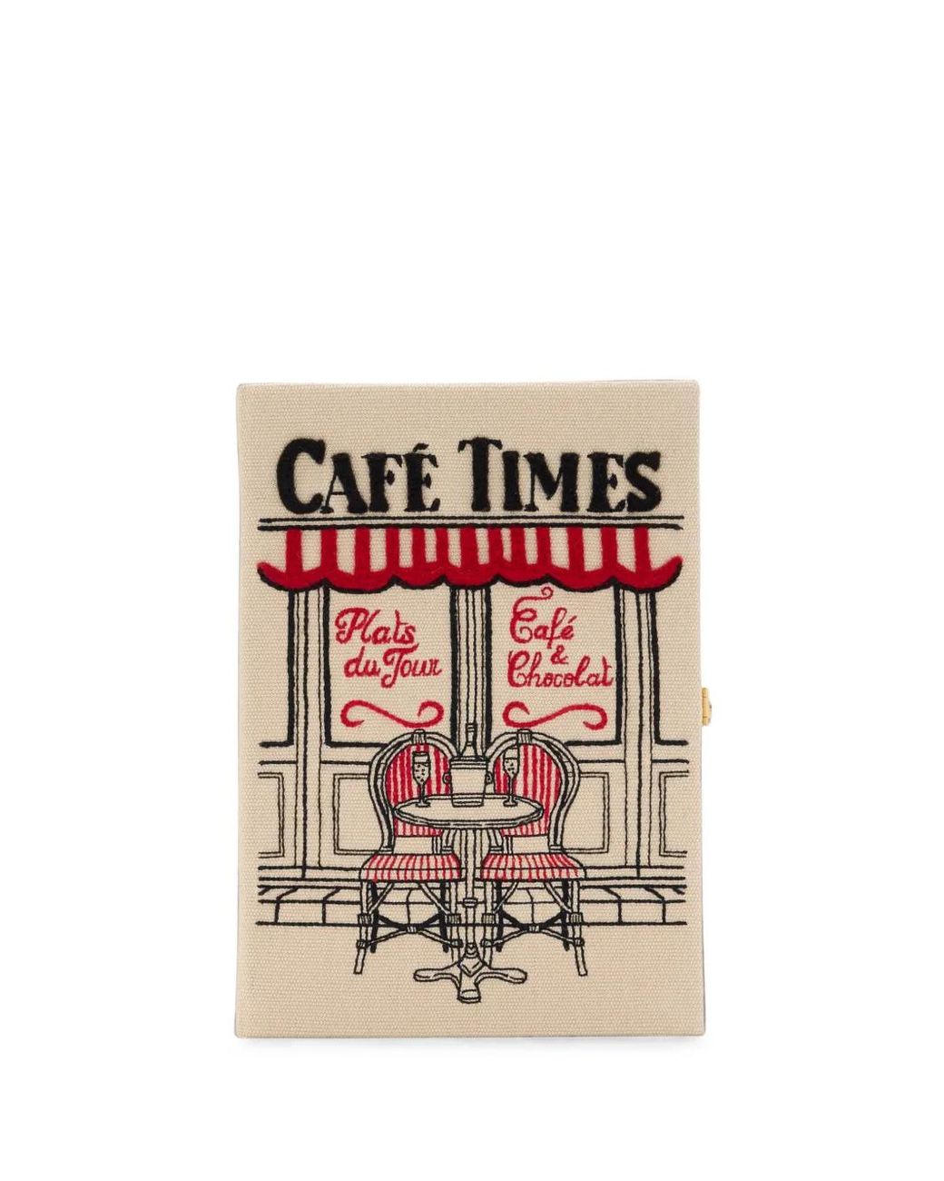 Olympia Le-Tan Red Pochette Café Times Brodée