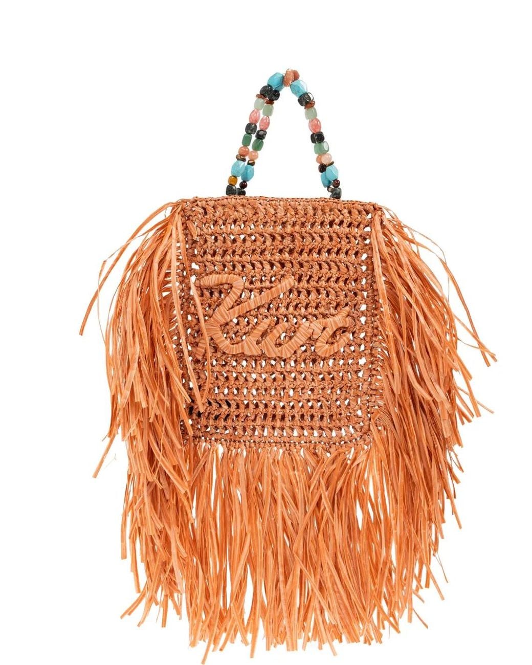 Kurt Geiger Orange Mini Tote Fringe Bag