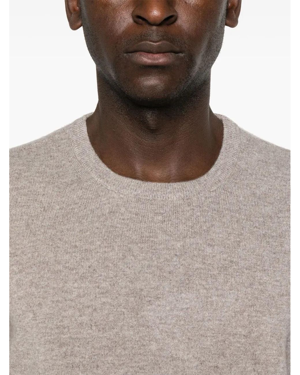 Fedeli Gray Cashmere Sweater for men