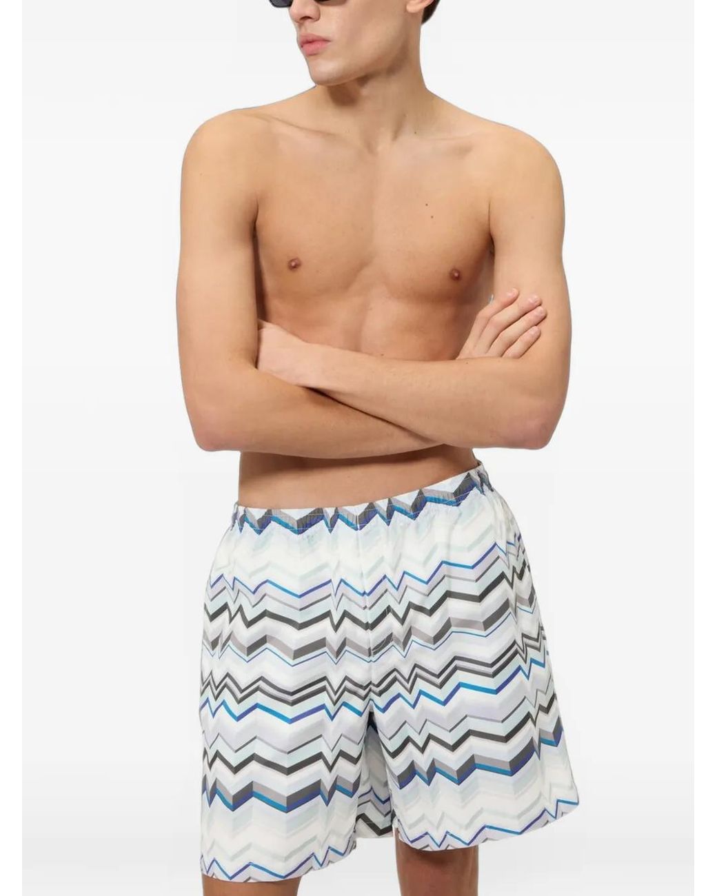 Missoni Blue Short À Motif De Chevrons for men