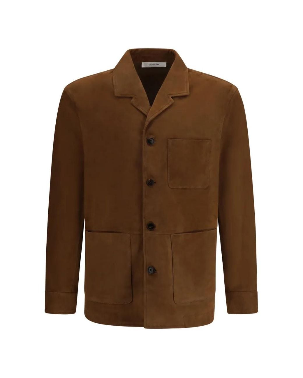 Umit Benan Brown Santiago Suede Shirt Jacket for men