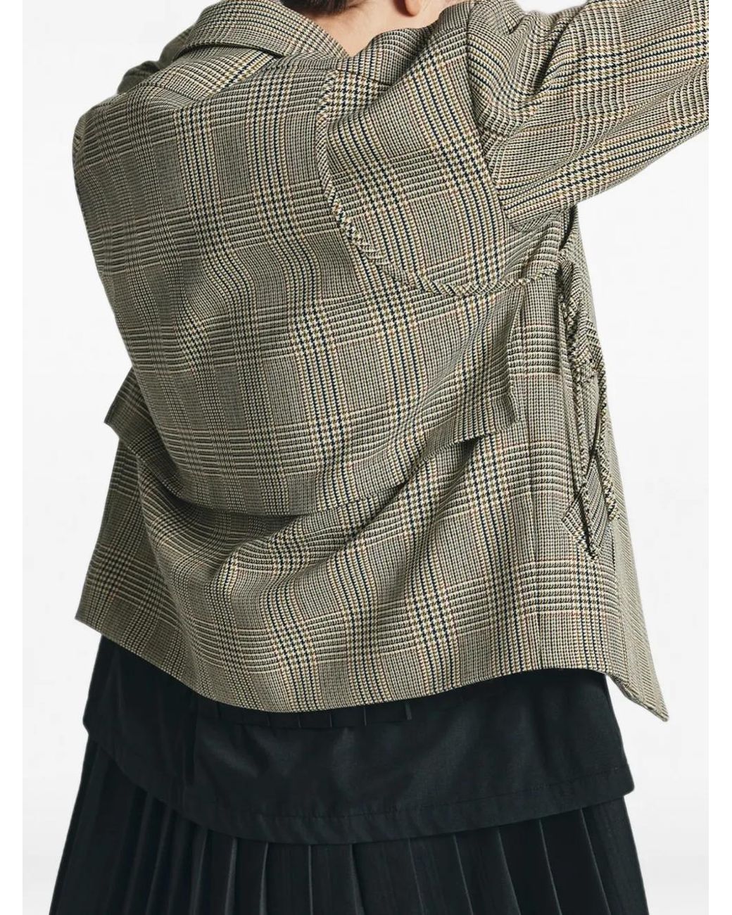 Stel Gray Check Tie-Side Jacket