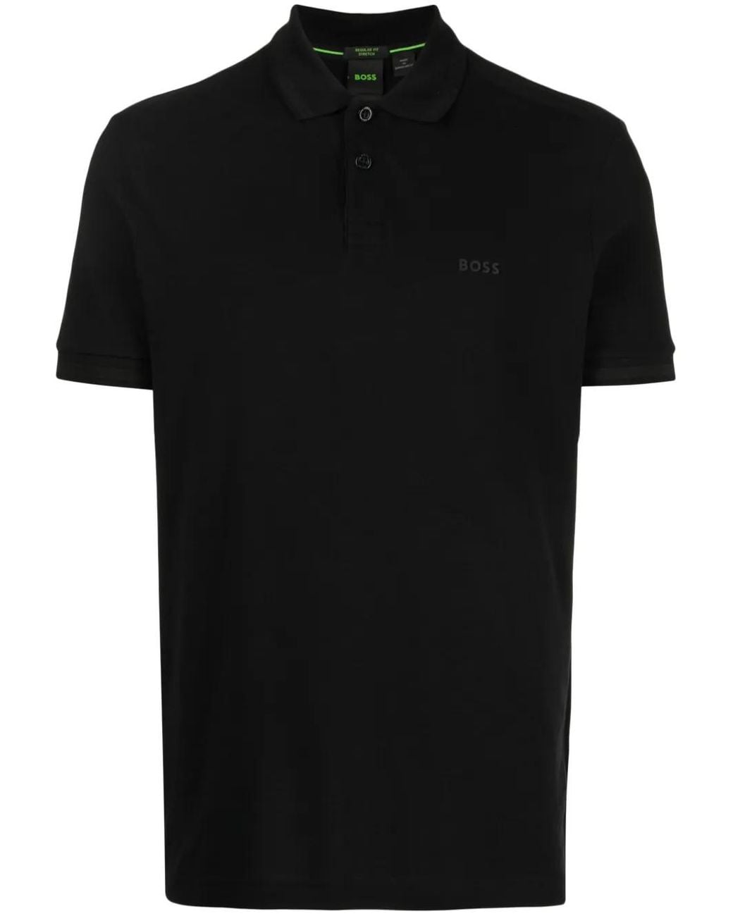 Boss Black Logo-Embroidered Cotton Polo Shirt for men