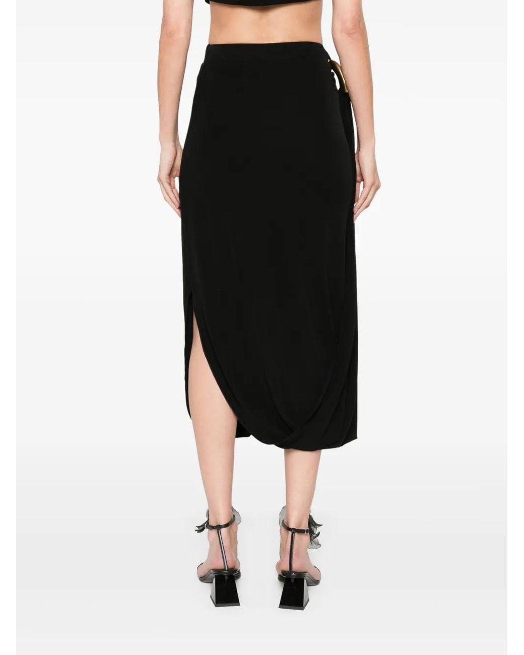 Cult Gaia Black Sola Midi Skirt