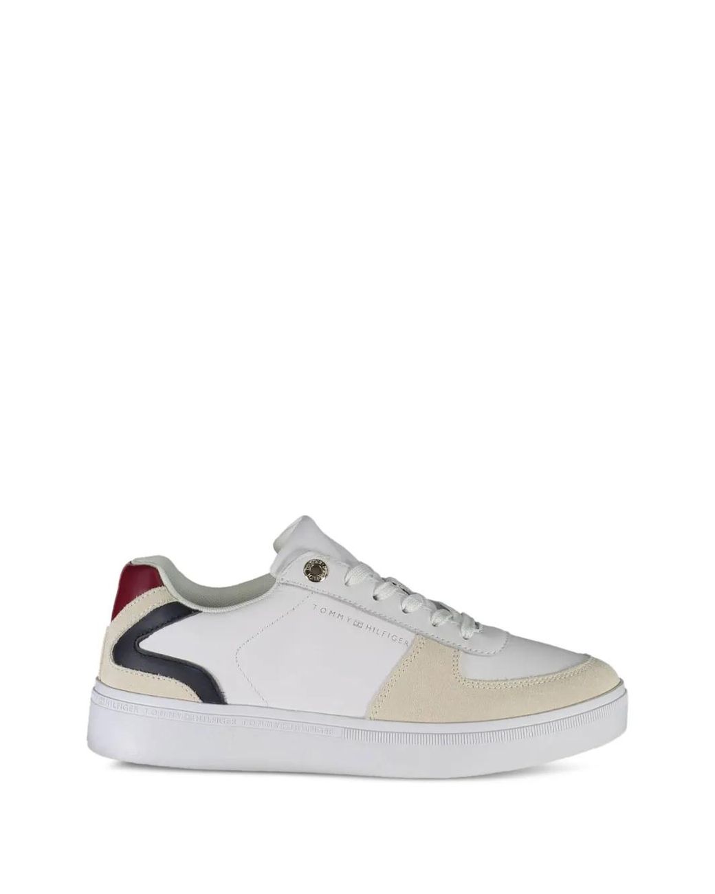 Tommy Hilfiger White Baskets À Lacets