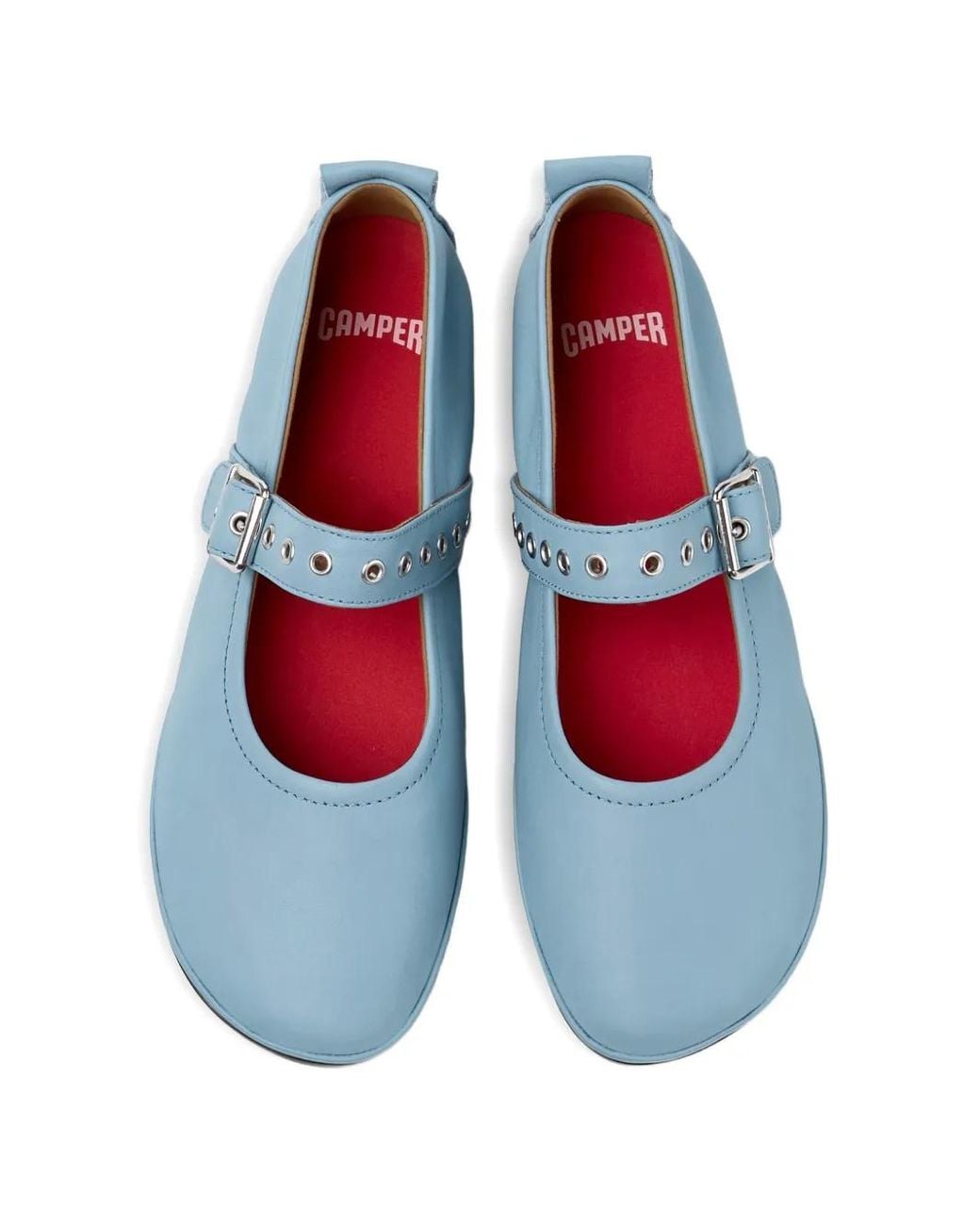 Camper Blue Right Nina Buckle-Strap Ballet Flats