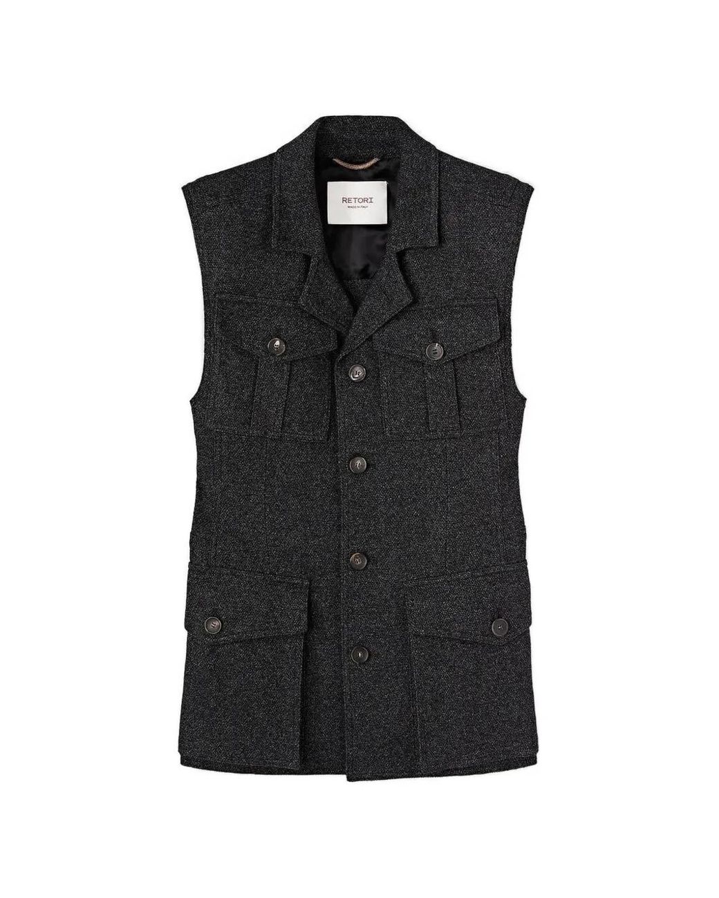 RETORI Black Patch-Pocket Saharienne Vest