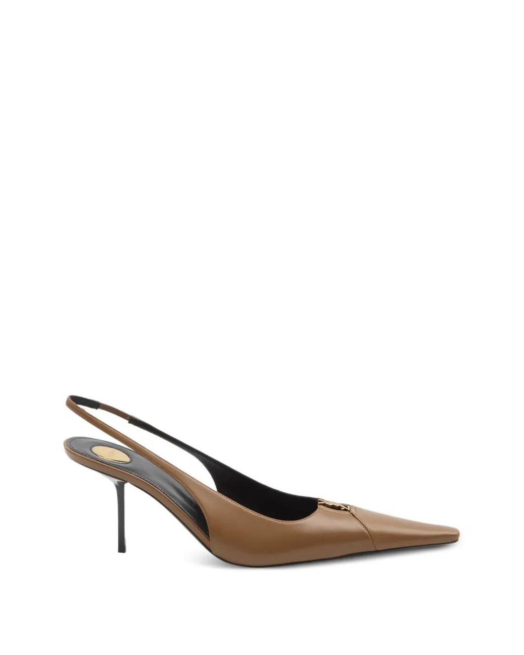 Saint Laurent Brown Babylone Breteuil Slingback Pumps