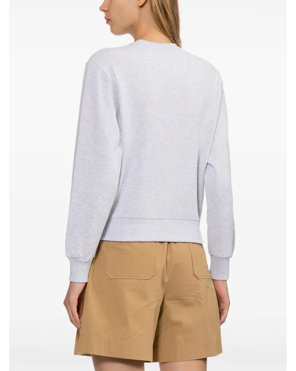 A.P.C. White Logo-Embroidered Sweatshirt