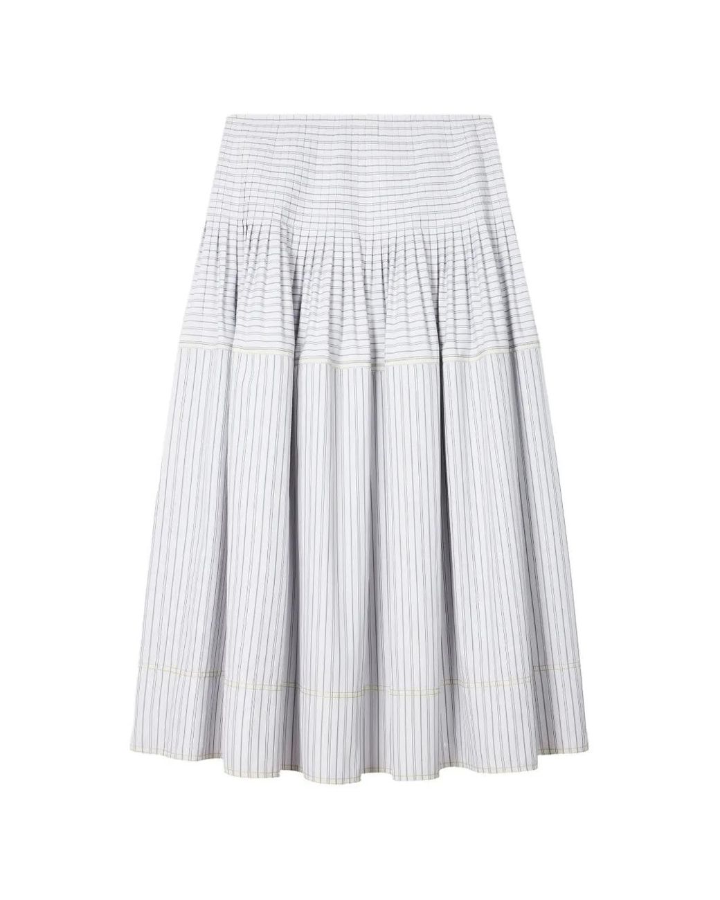 Paul Smith White Cotton-Blend Stripe Skirt