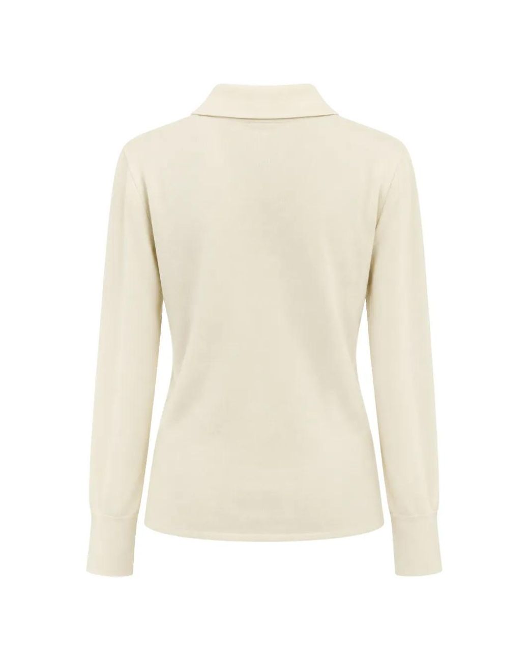 Seventy White Polo-Collar Long-Sleeve Sweater