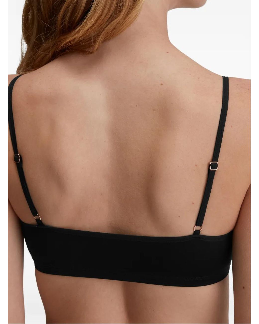 Calida Black Square-Neck Spaghetti-Strap Bra