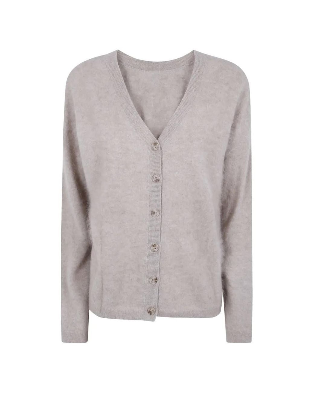 ABSOLUT CASHMERE Gray V-Neck Cashmere Cardigan