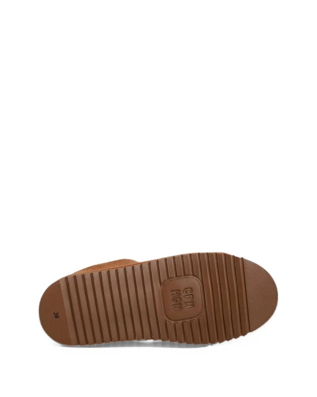 COPENHAGEN Brown Shearling-Lined Platform Sneakers