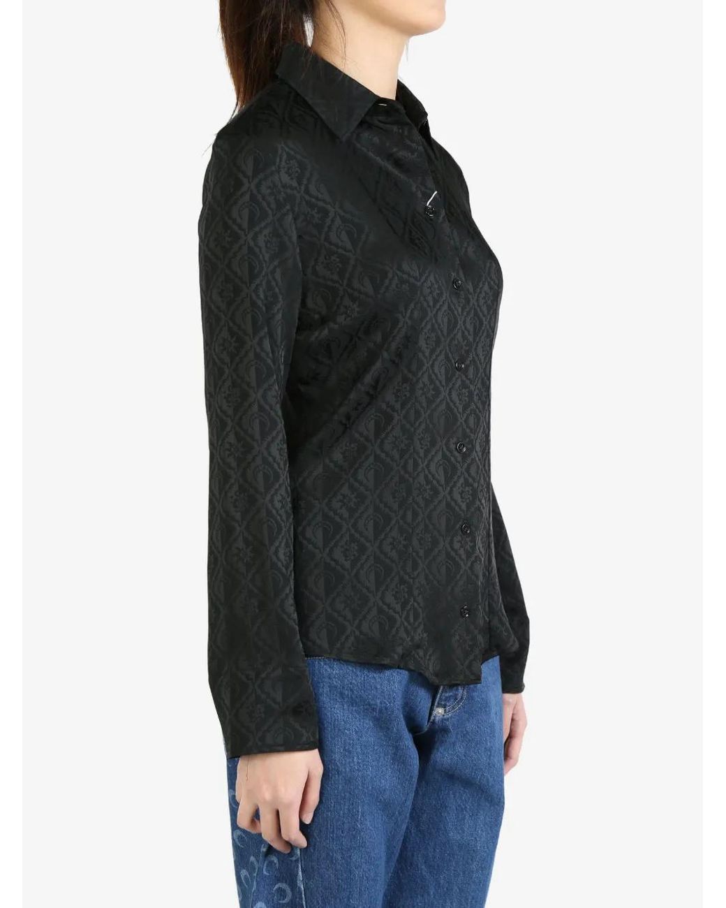 MARINE SERRE Black Moon Diamant Jacquard Shirt