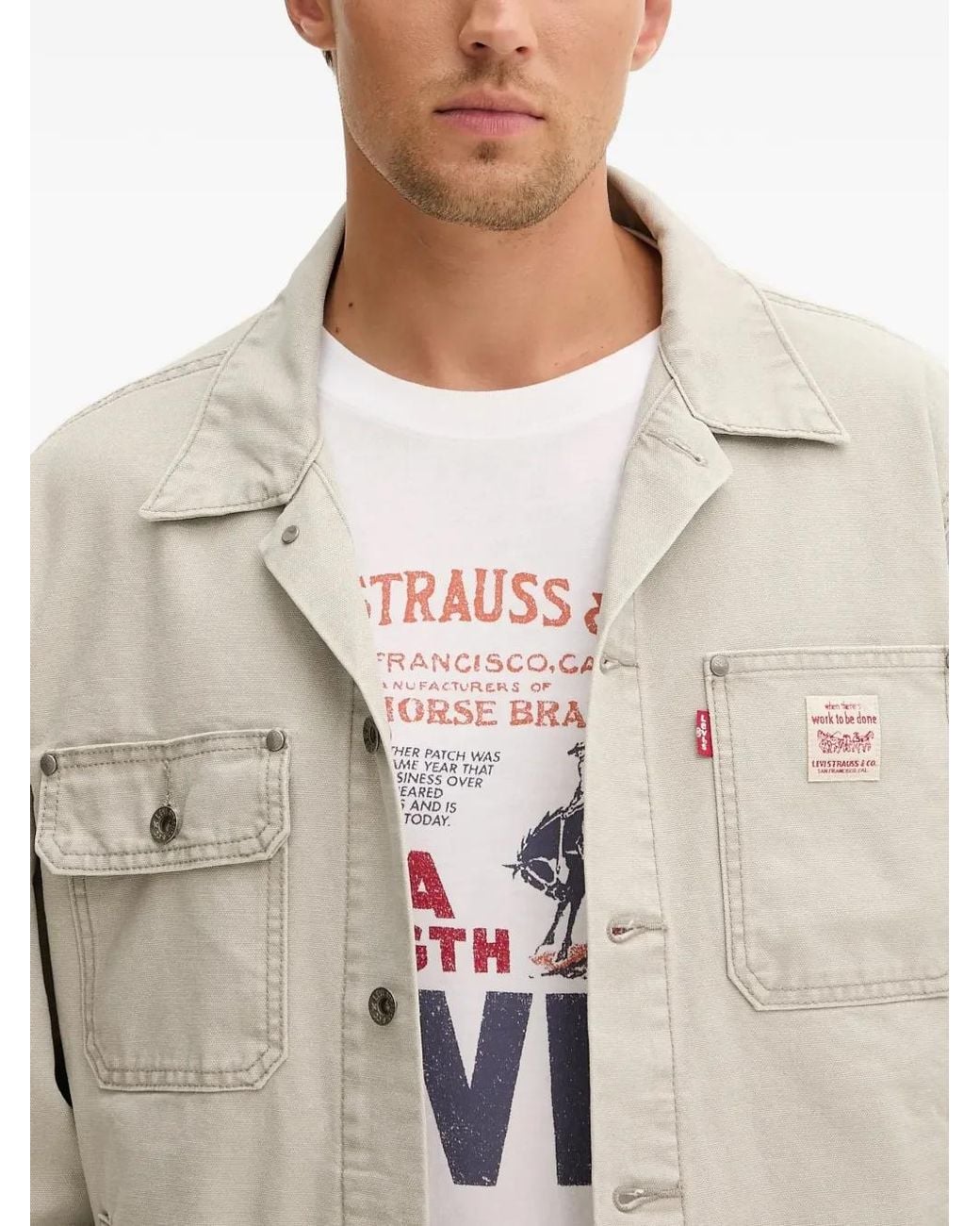 Chaqueta con bolsillos de parche Levi's de hombre de color Gray