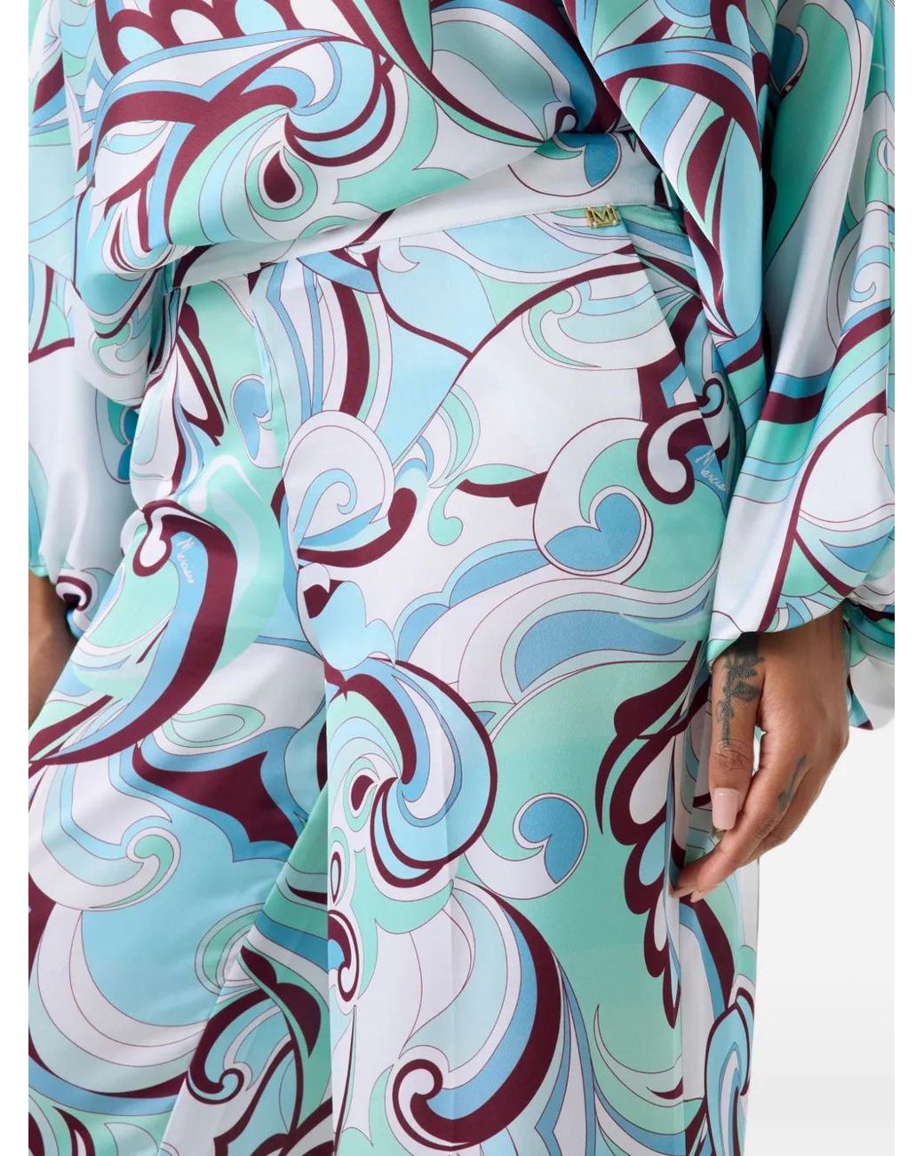MARCIANO BY GUESS Blue Carmen Abstract-Print Trousers
