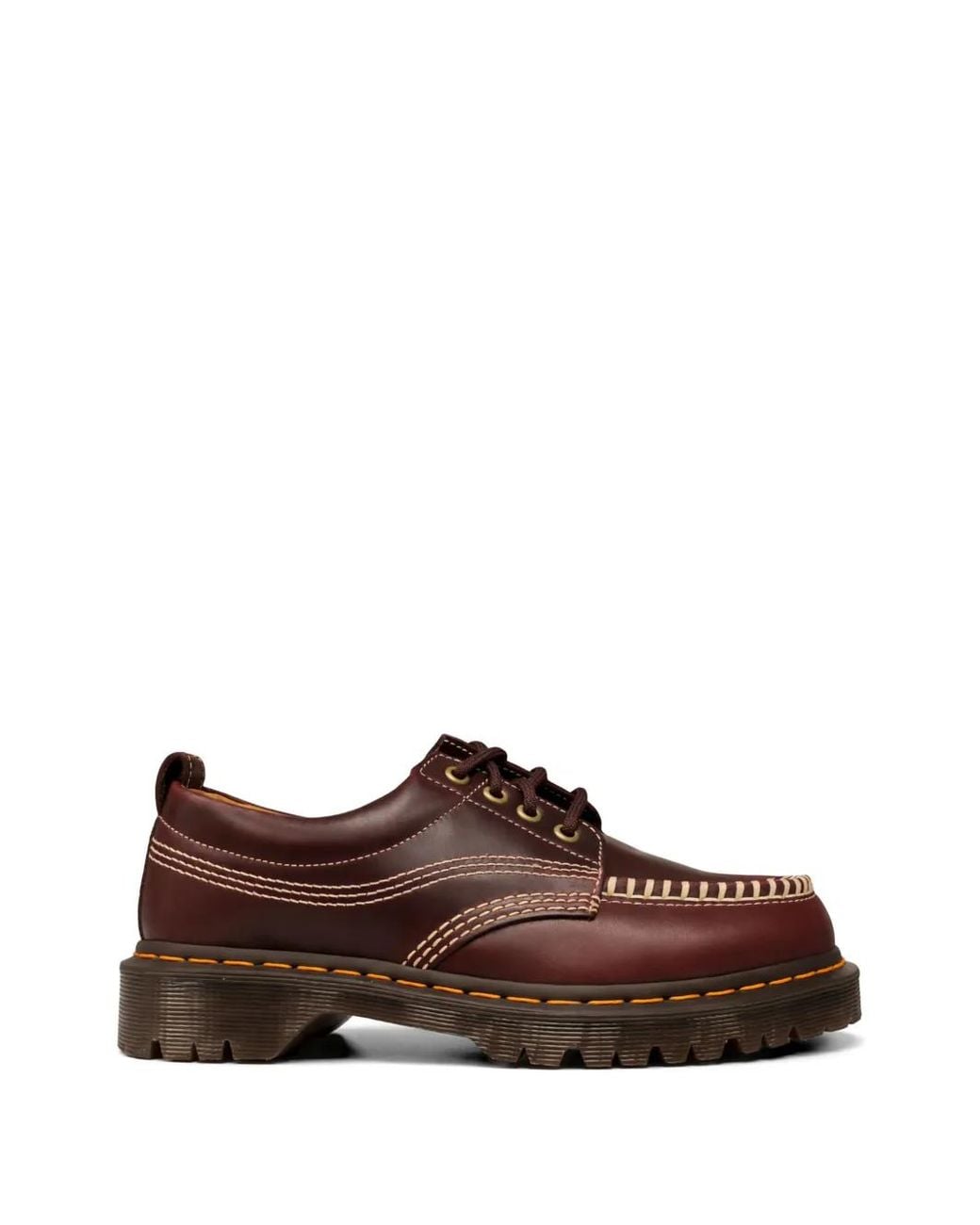 Dr. Martens Brown Derbies Lowell En Cuir