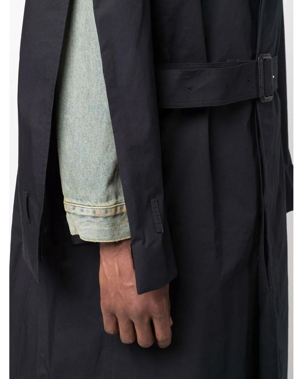 Maison Margiela Blue Layered Cotton Trench Coat for men
