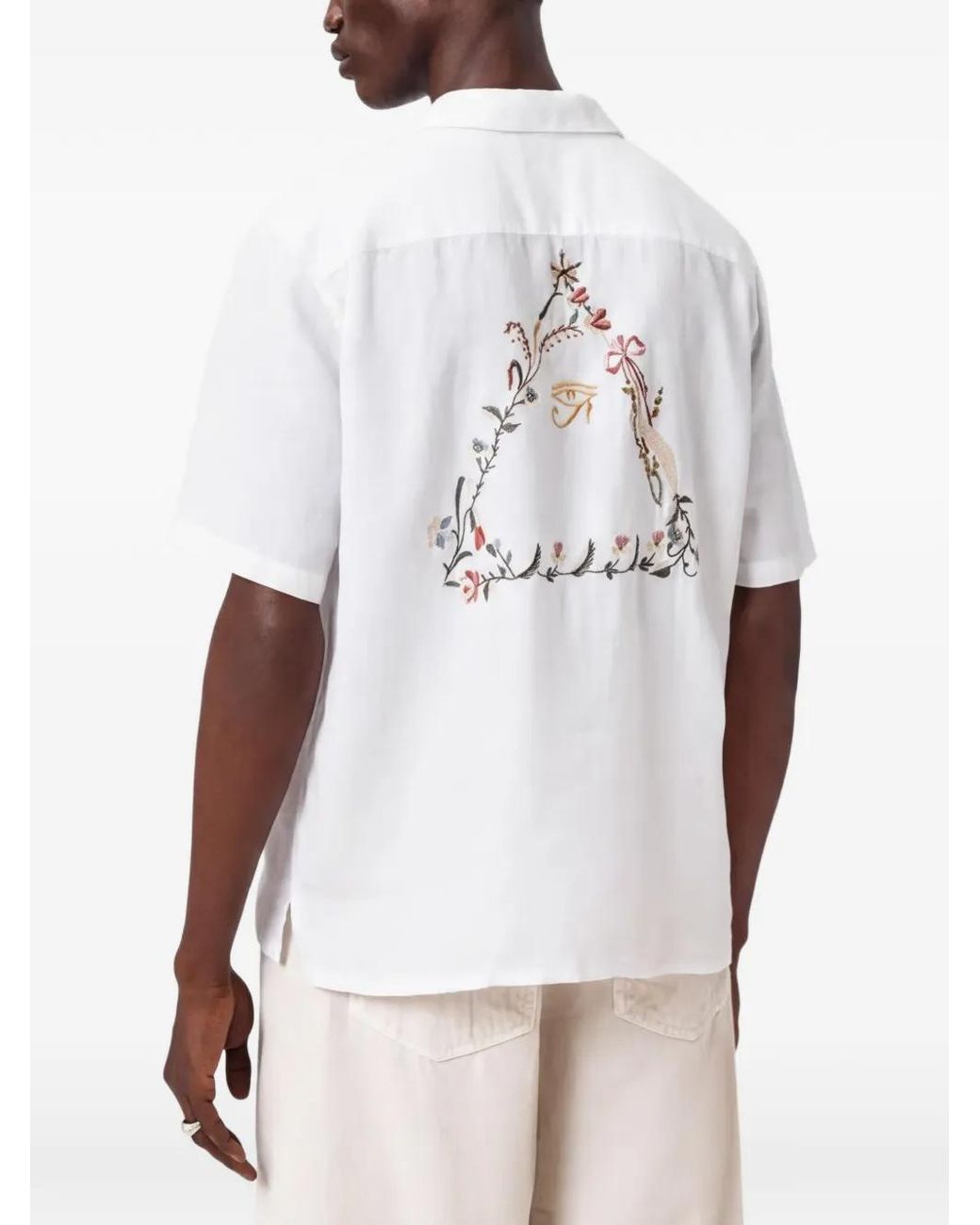 AllSaints White Wilder Chest-Pocket Shirt for men
