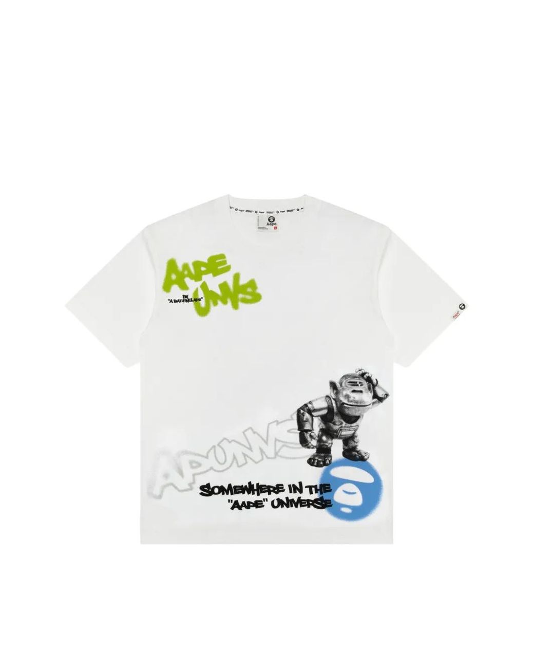 Aape By A Bathing Ape White Graphic-Print T-Shirt for men