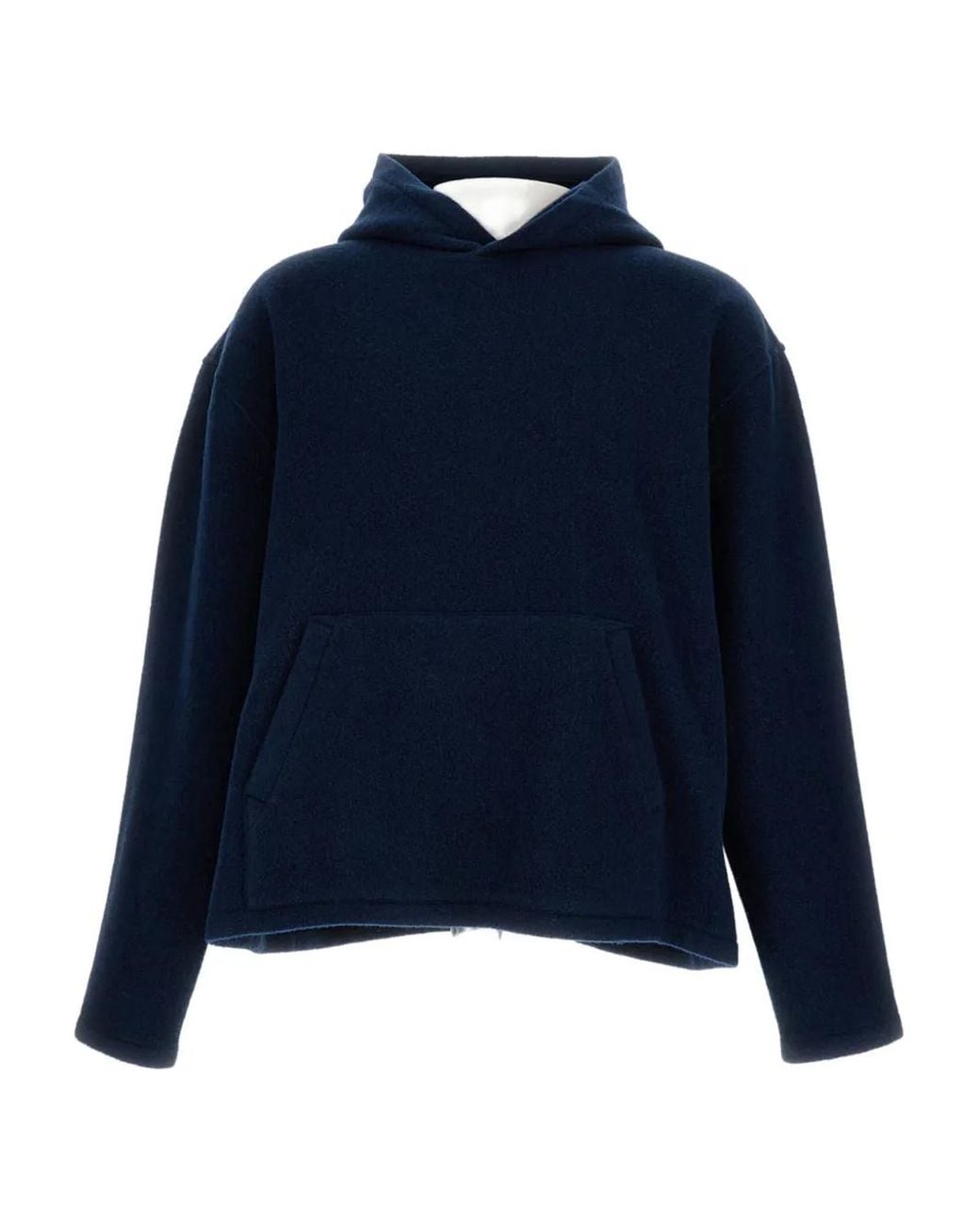 Rier Blue Pocket Hooded Wool Sweater for men