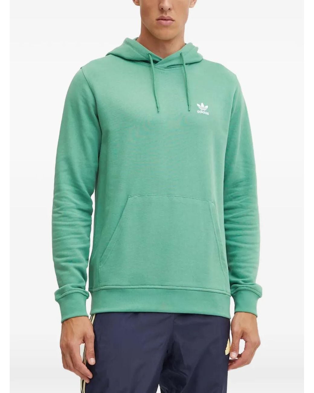 Adidas Green Trefoil Essentials Hoodie for men