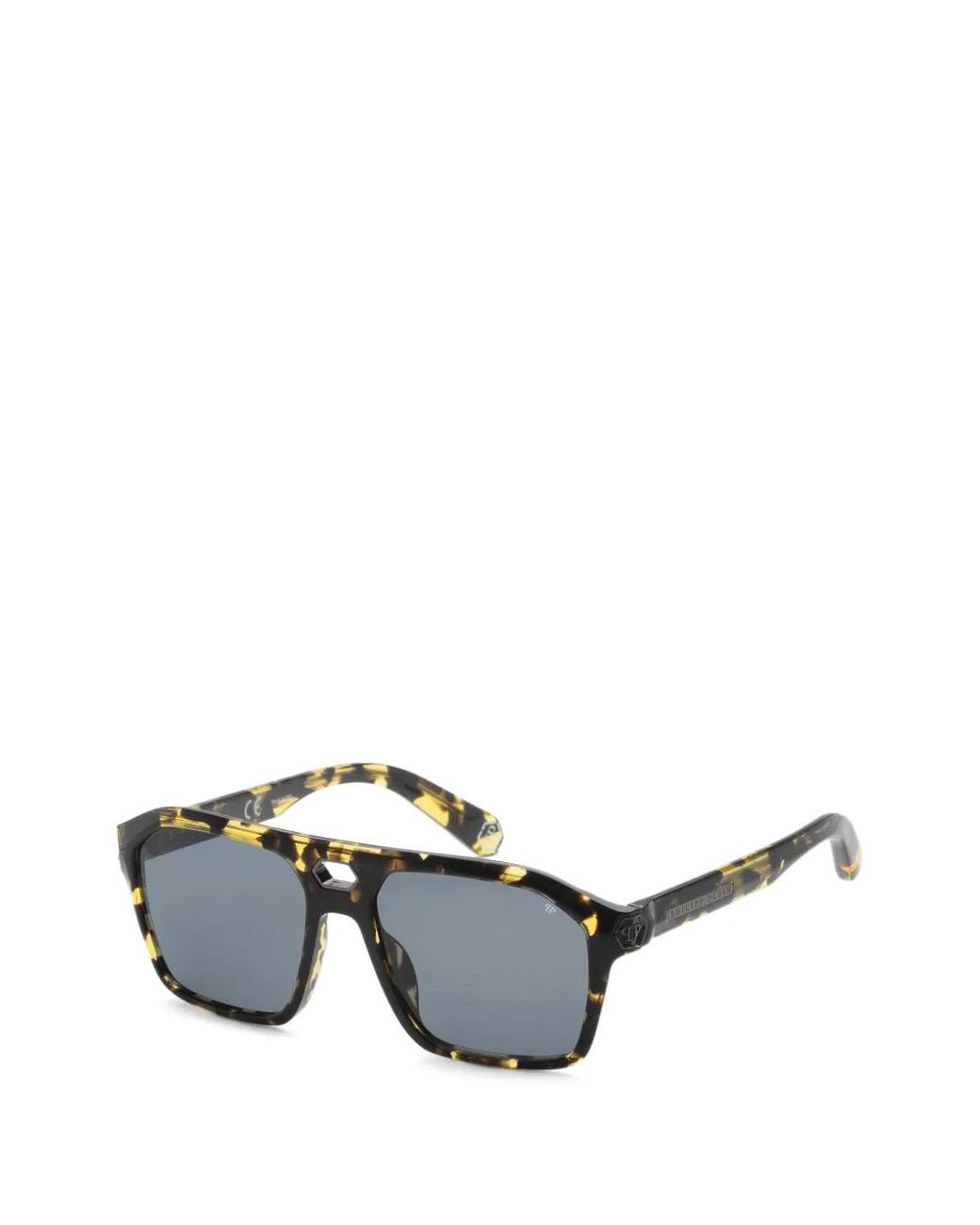Philipp Plein Brown Tortoiseshell-Effect Pilot-Frame Sunglasses for men