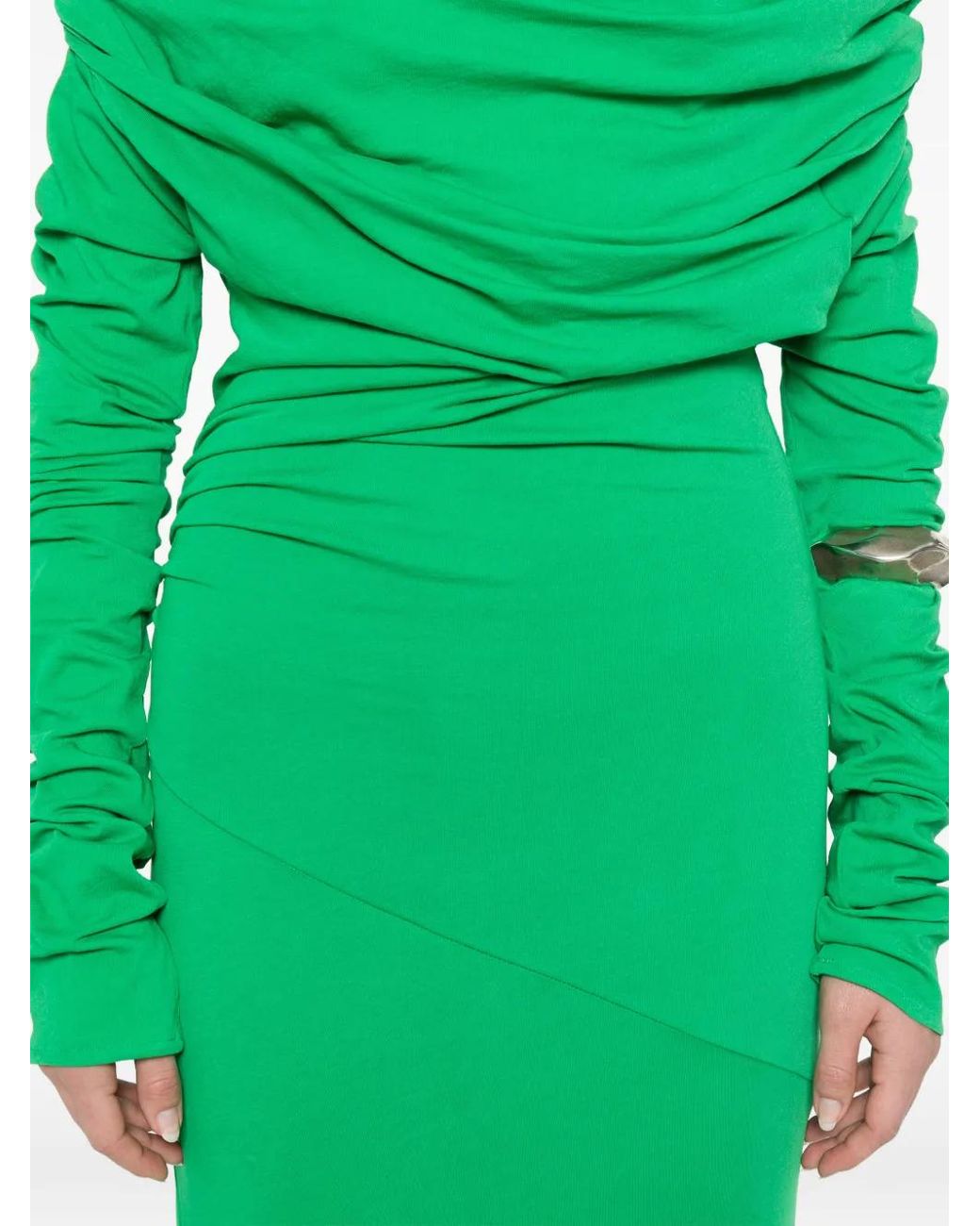 Entire studios Green Bound Off-Shoulder Maxi Dress