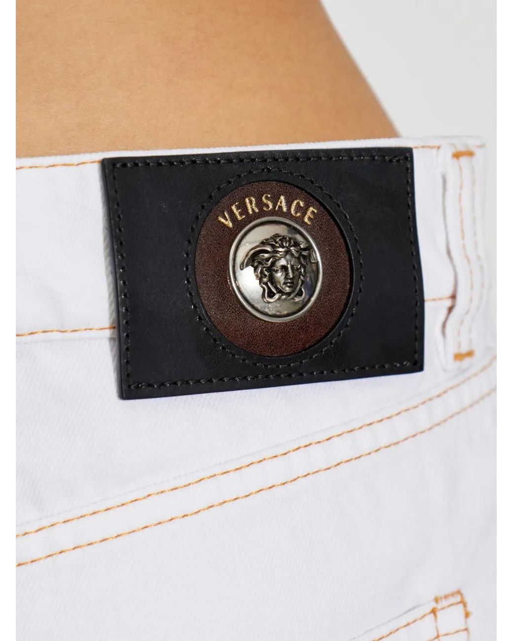 Versace White Short À Patch Logo Medusa