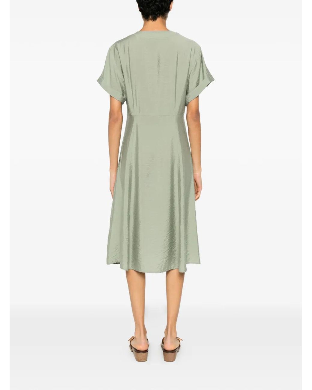 Marc O' Polo Green V-Neck Midi Dress