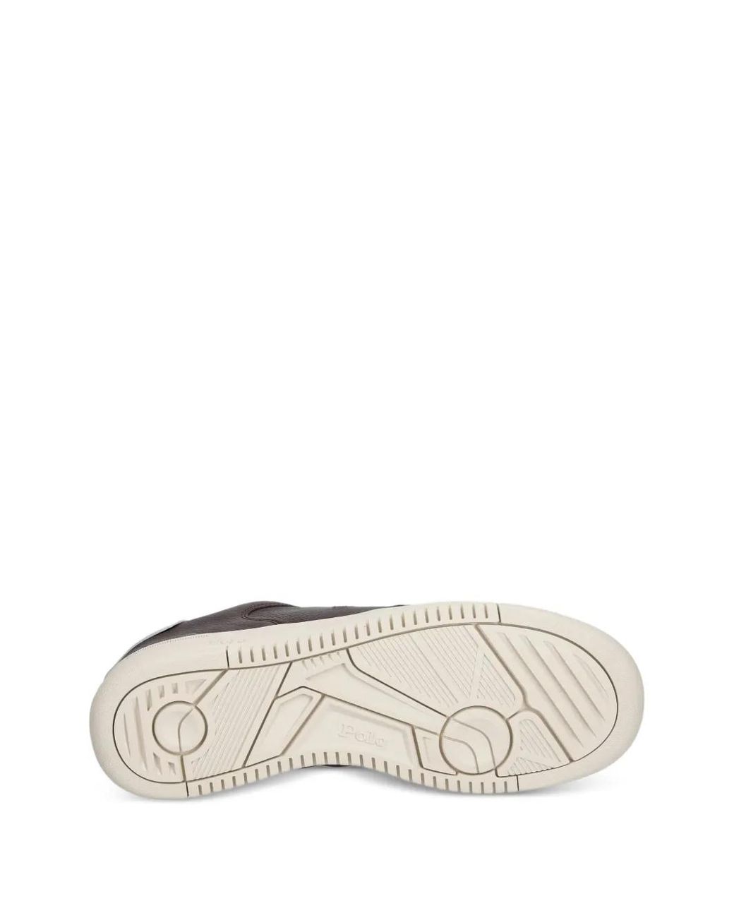 Polo Ralph Lauren Brown Logo-Embroidered Calf Leather Sneakers for men