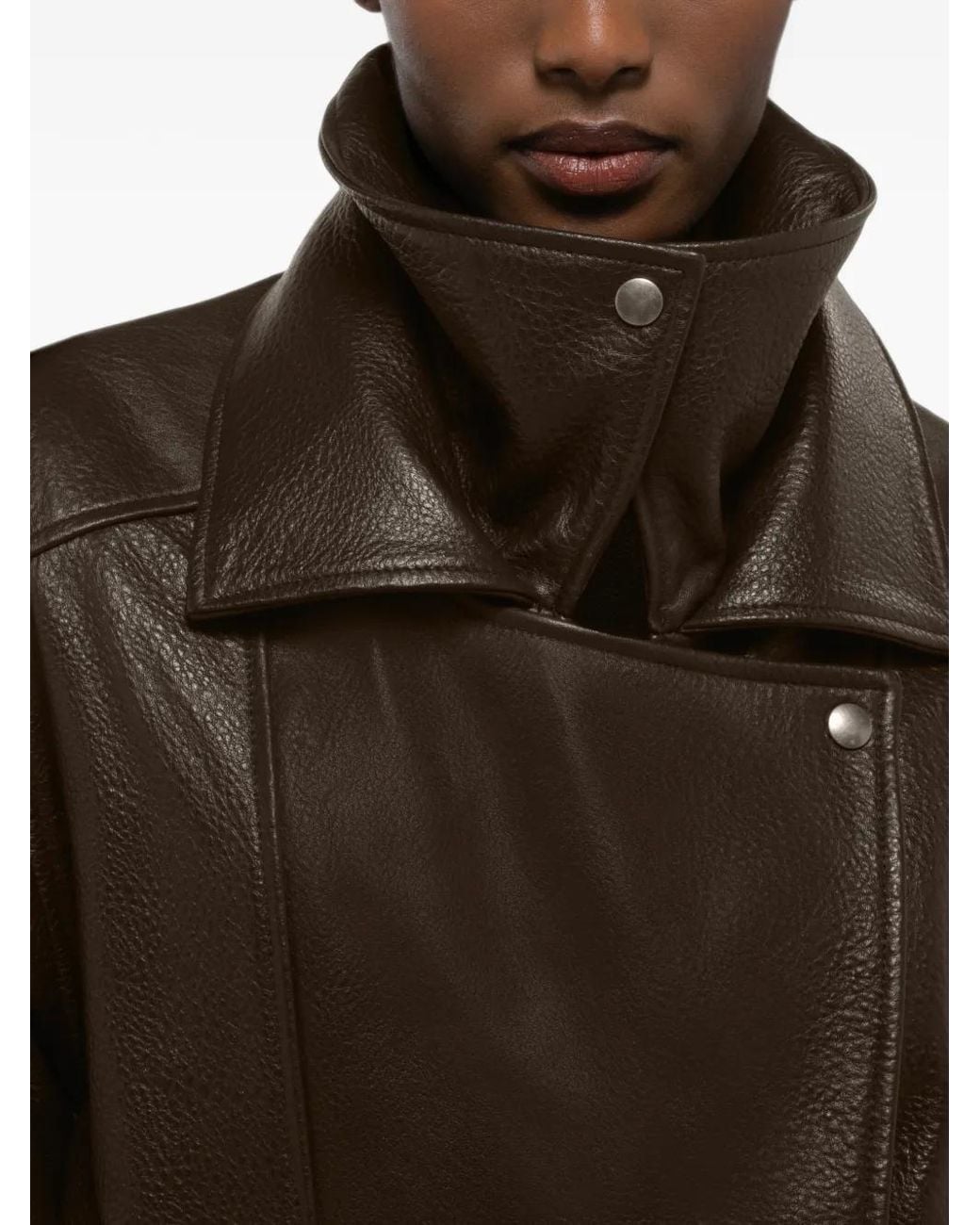 DUCIE Brown Cindy Leather Jacket
