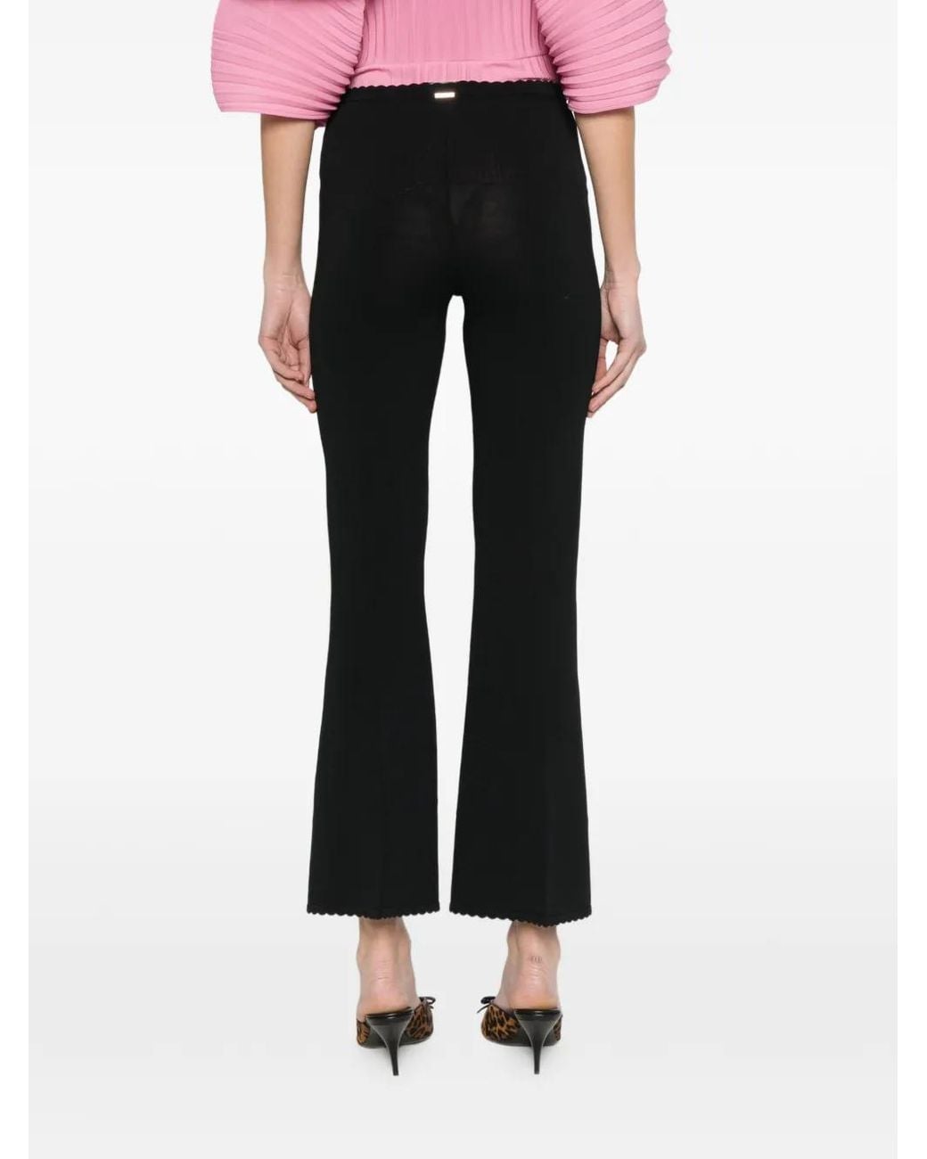 Twinset Black Scalloped-Trim Trousers