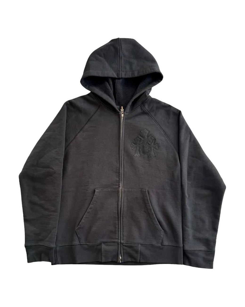 Chrome Hearts Black Triple Cross Patch Hoodie for men