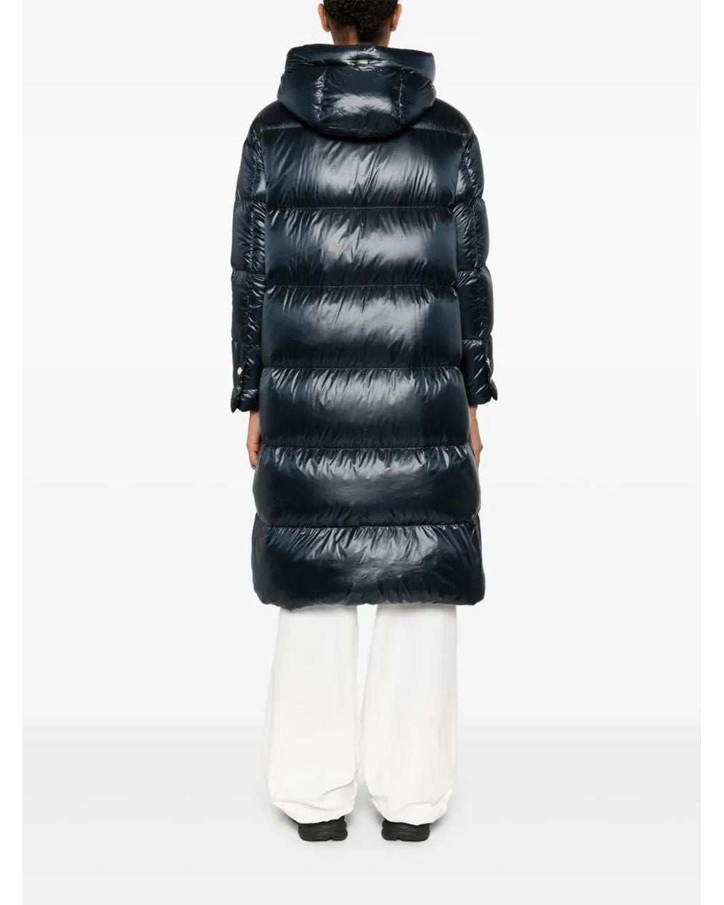 Herno Blue Ultralight Hooded Parka Coat