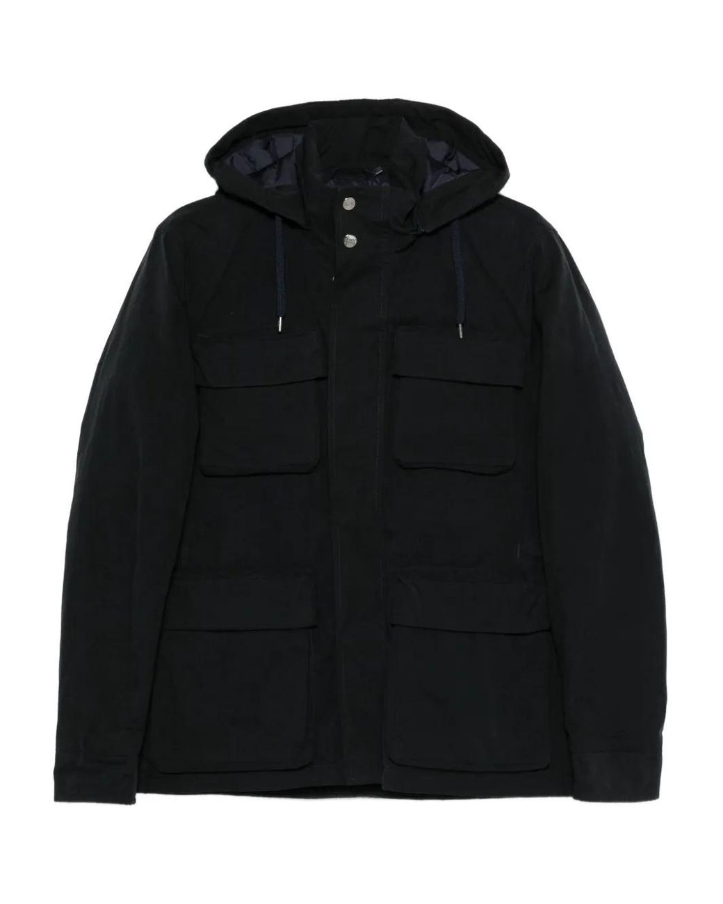 Giacca Con Cappuccio E Tasca di Herno in Black da Uomo