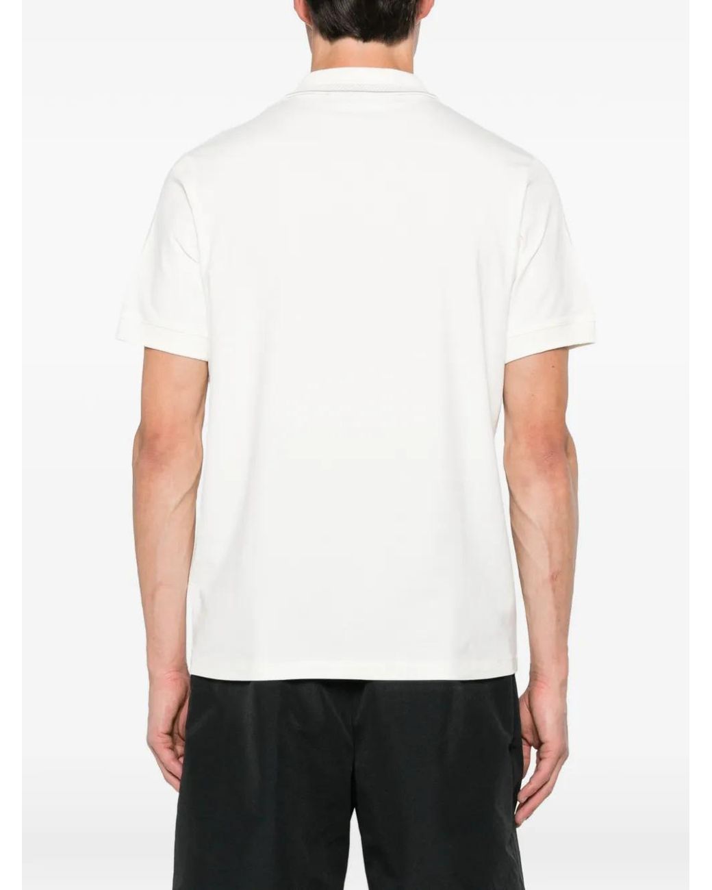 Karl Lagerfeld White Zip-Fastening Polo Shirt for men